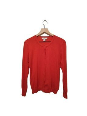 MELROSE Chic Orange Rayon Blend Button Down Long Sleeve Cardigan Sz XL